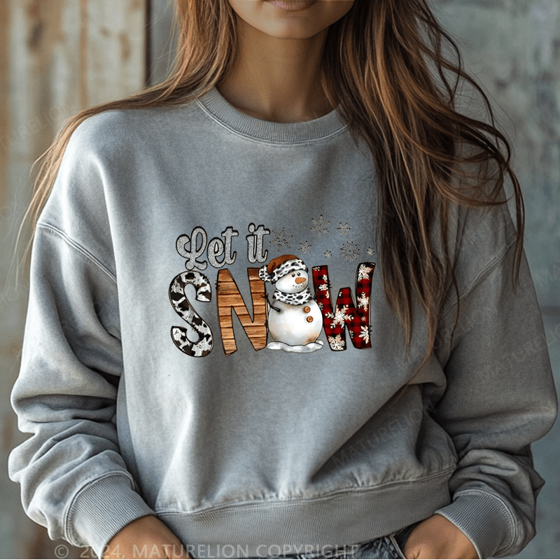 Maturelion Christmas Sweatshirt Let It Snow Women Sweatshirt