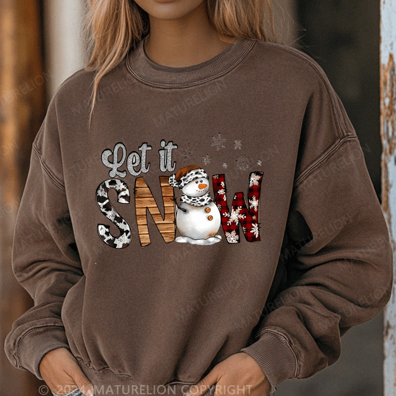 Maturelion Christmas Sweatshirt Let It Snow Women Sweatshirt