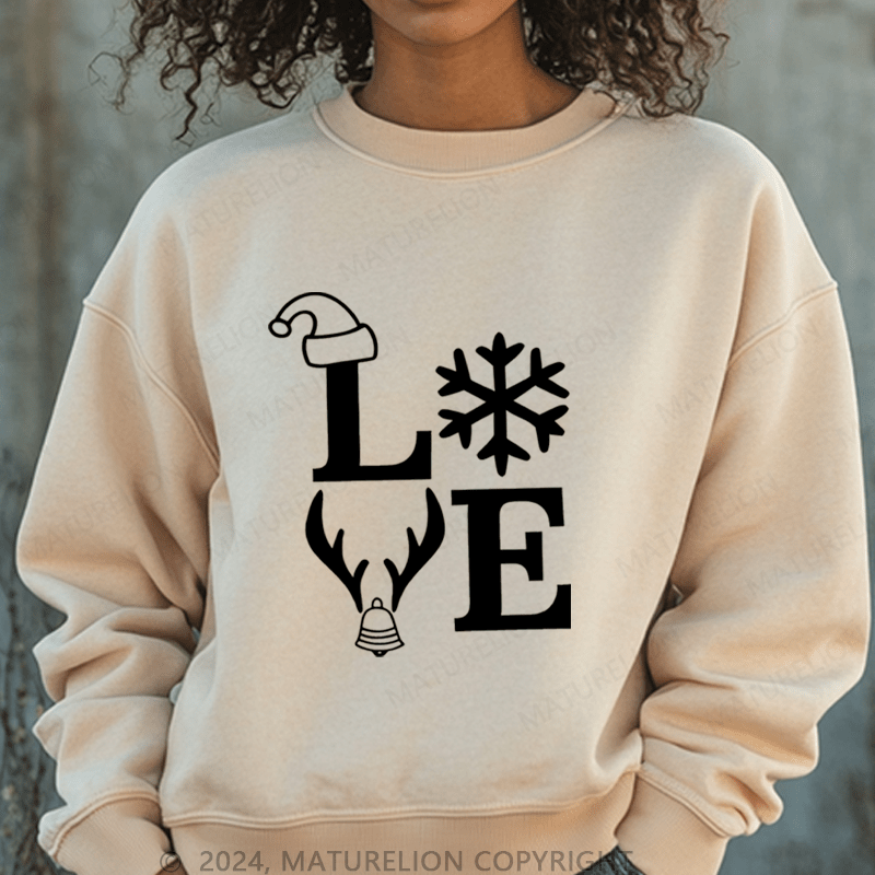 Maturelion Christmas Sweatshirt Love Family Women Sweatshirt