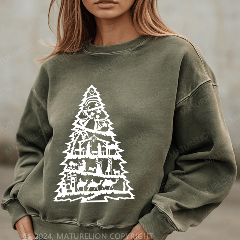 Maturelion Christmas Sweatshirt Mreey Christmas Jesus Women Sweatshirt
