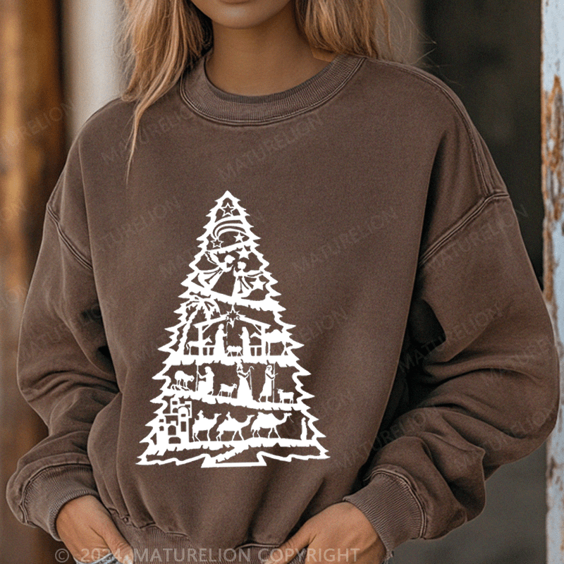Maturelion Christmas Sweatshirt Mreey Christmas Jesus Women Sweatshirt