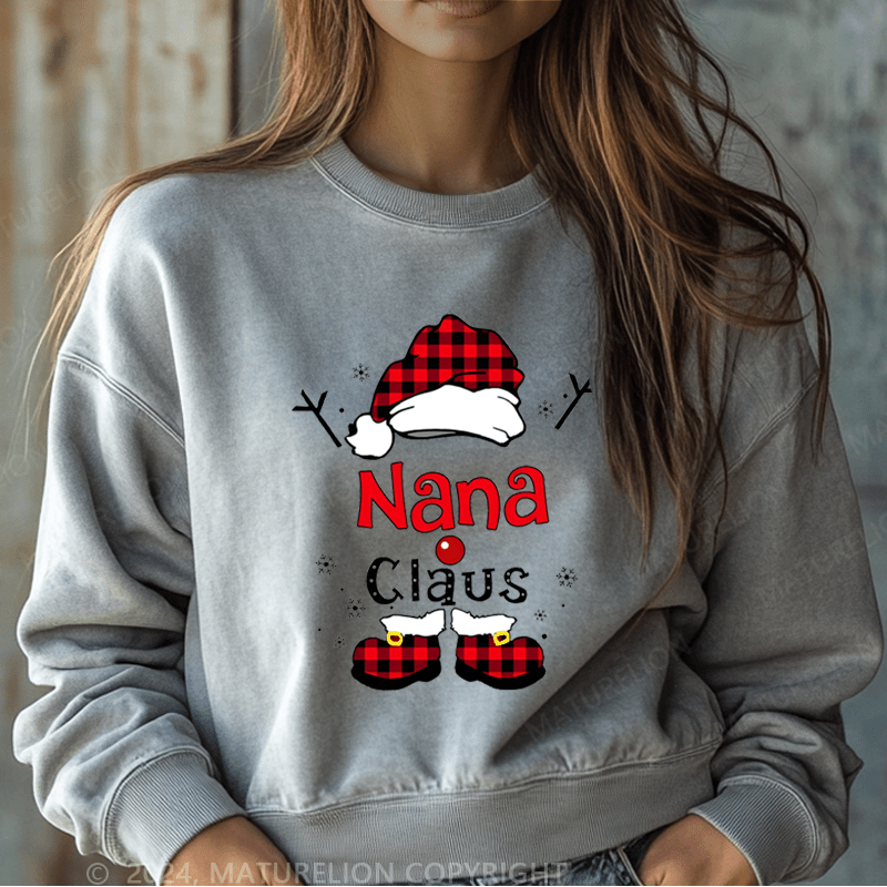 Maturelion Christmas Sweatshirt Nana Claus Women Sweatshirt