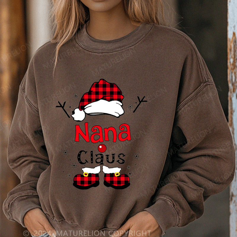 Maturelion Christmas Sweatshirt Nana Claus Women Sweatshirt