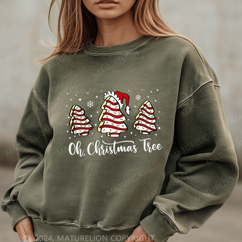 Maturelion Christmas Sweatshirt Oh Christmas Tree Women Sweatshirt