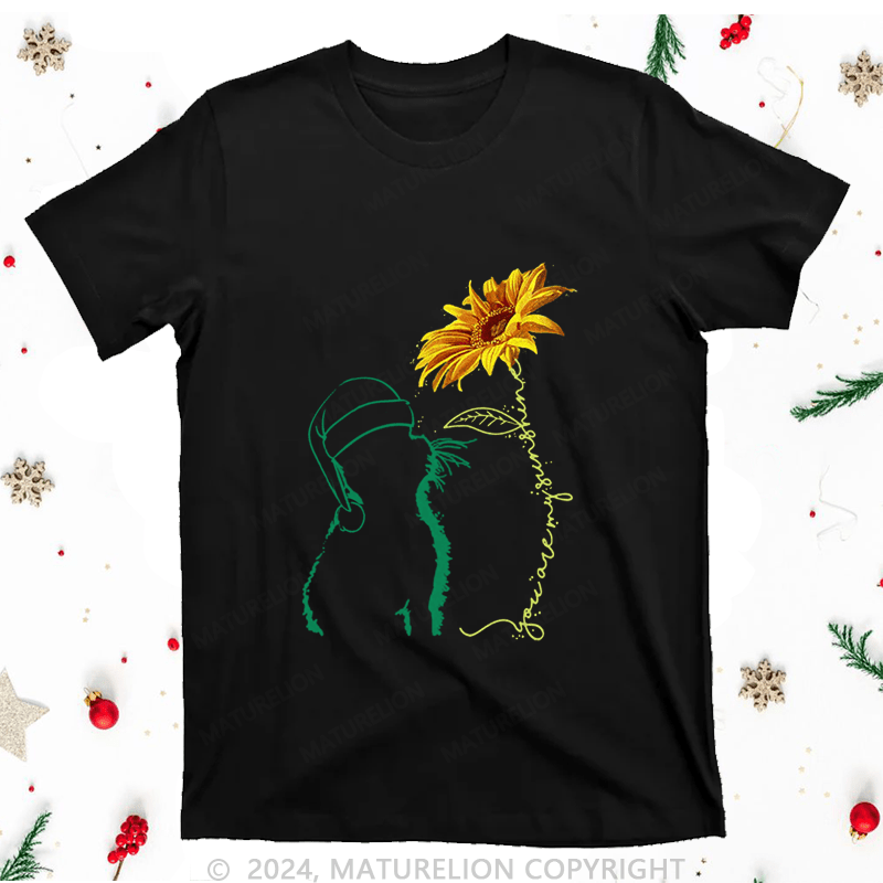 Maturelion Christmas T-Shirt Cat You Are My Sunshine Women T-Shirt