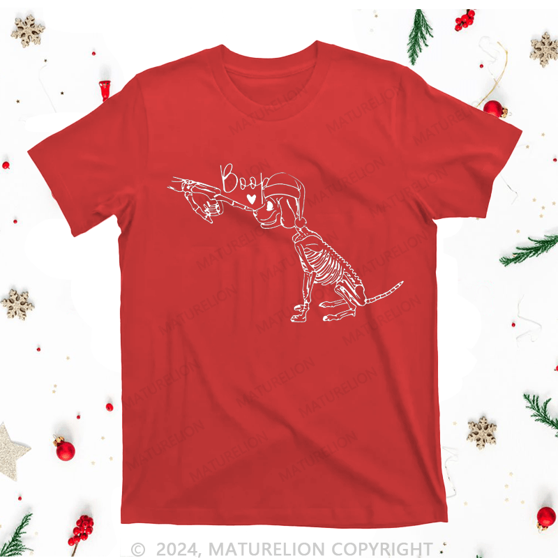 Maturelion Christmas T-Shirt Dog Fist Bump Funny Women T-Shirt