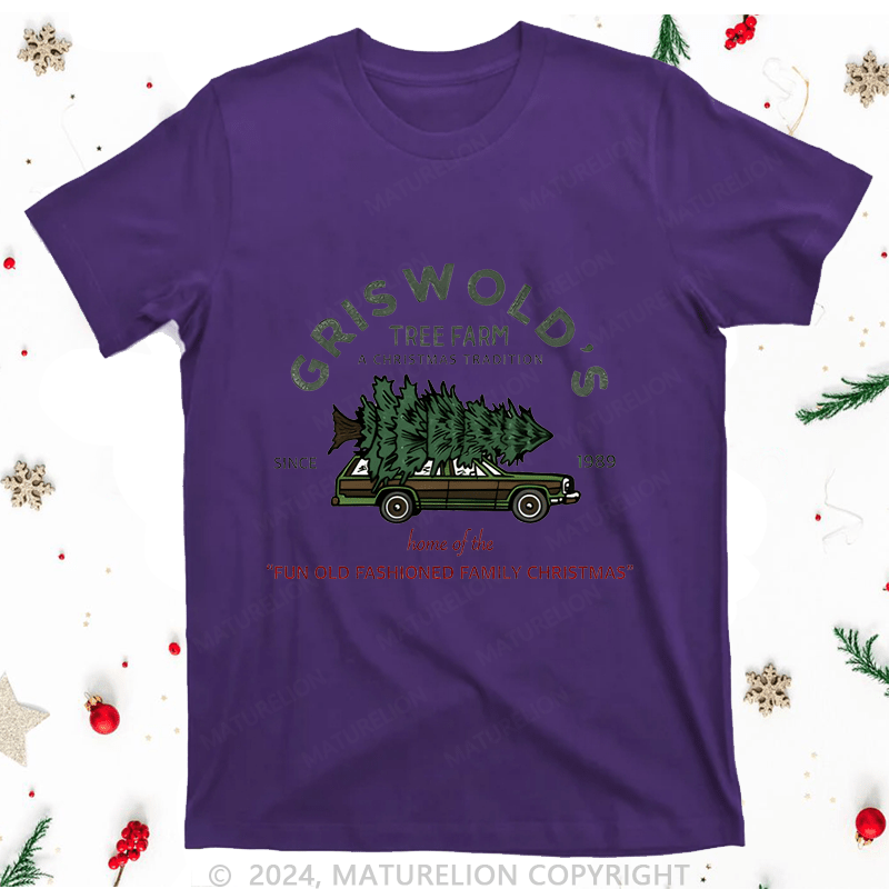 Maturelion Christmas T-Shirt Gris Wold's From Farm A Christmas Tradition Women T-Shirt
