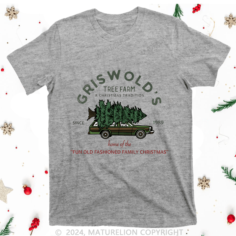 Maturelion Christmas T-Shirt Gris Wold's From Farm A Christmas Tradition Women T-Shirt