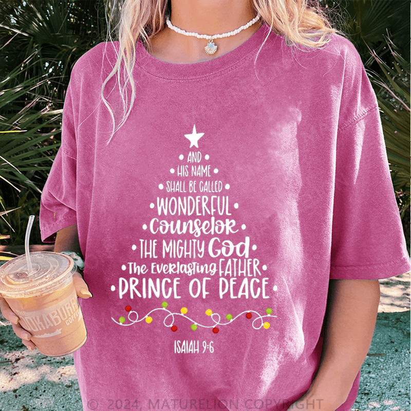 Maturelion Christmas T-Shirt His Name Shall Be Called Wonderful Counselor Women T-Shirt