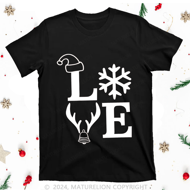 Maturelion Christmas T-Shirt Love Family Women T-Shirt