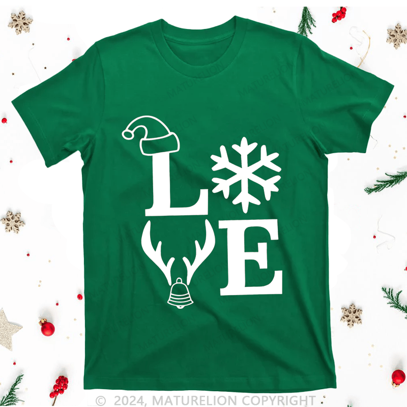 Maturelion Christmas T-Shirt Love Family Women T-Shirt