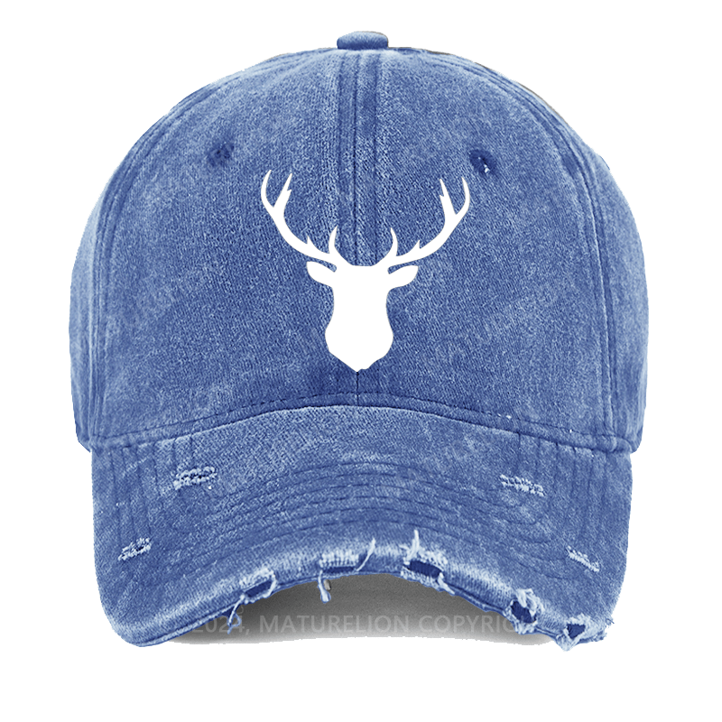 Maturelion Deer Skull Wildlife Wilderness Unisex Washed Vintage Cap