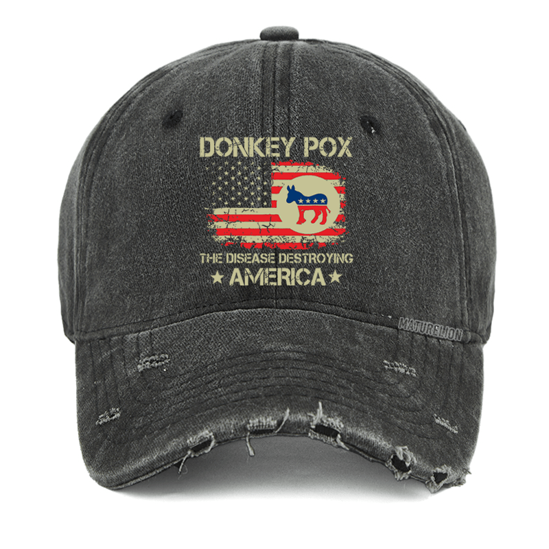 Maturelion Don't Let The Old Man In USA Flag Washed Vintage Cap