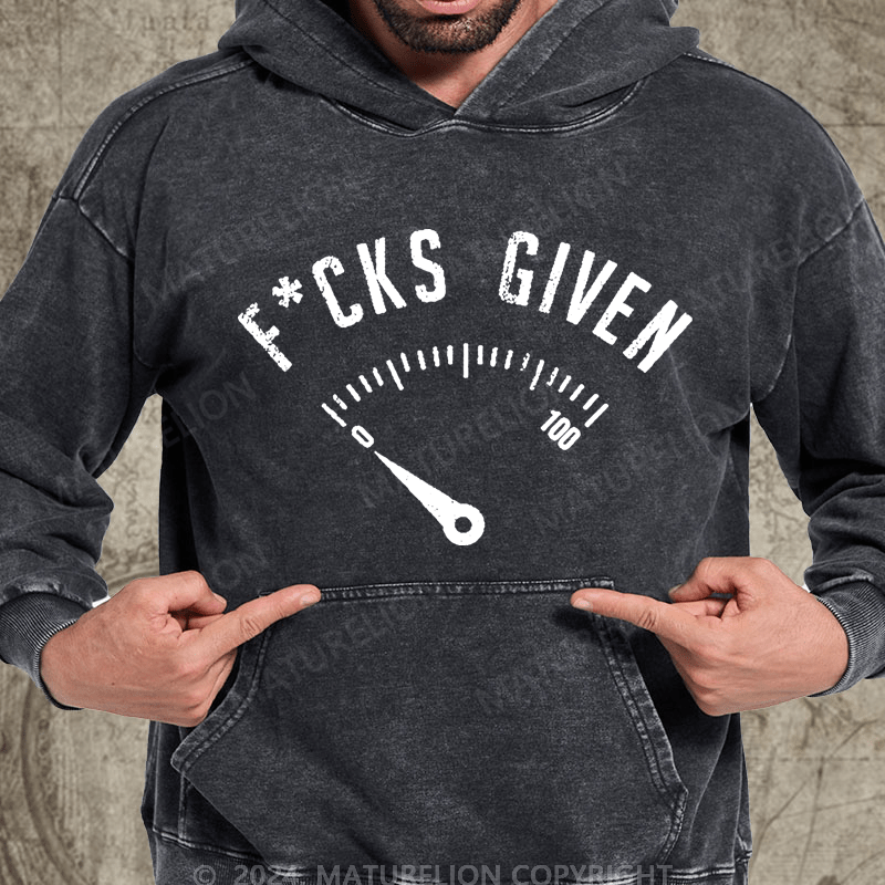 Maturelion F*cks Given Vintage Washed Custom Hoodie