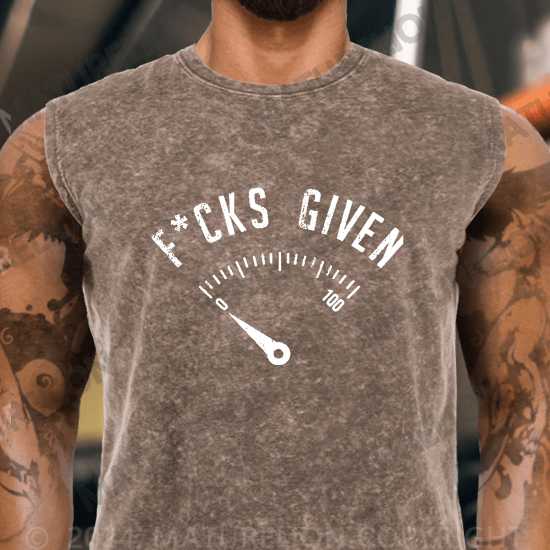 Maturelion  F*cks Given Vintage Washed Tank Top