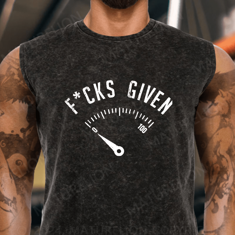 Maturelion  F*cks Given Vintage Washed Tank Top