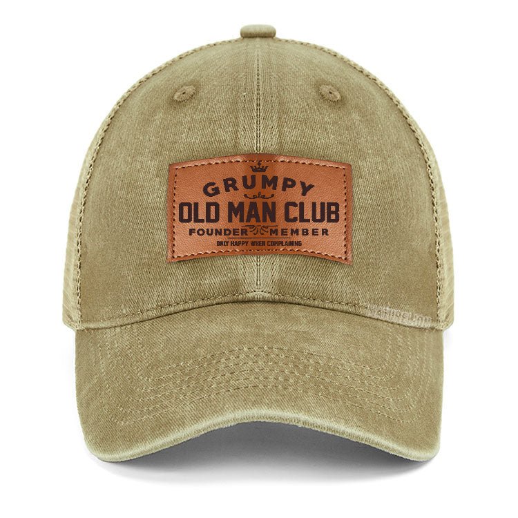 Maturelion Grumpy Old Man Club Leather Patch Cap