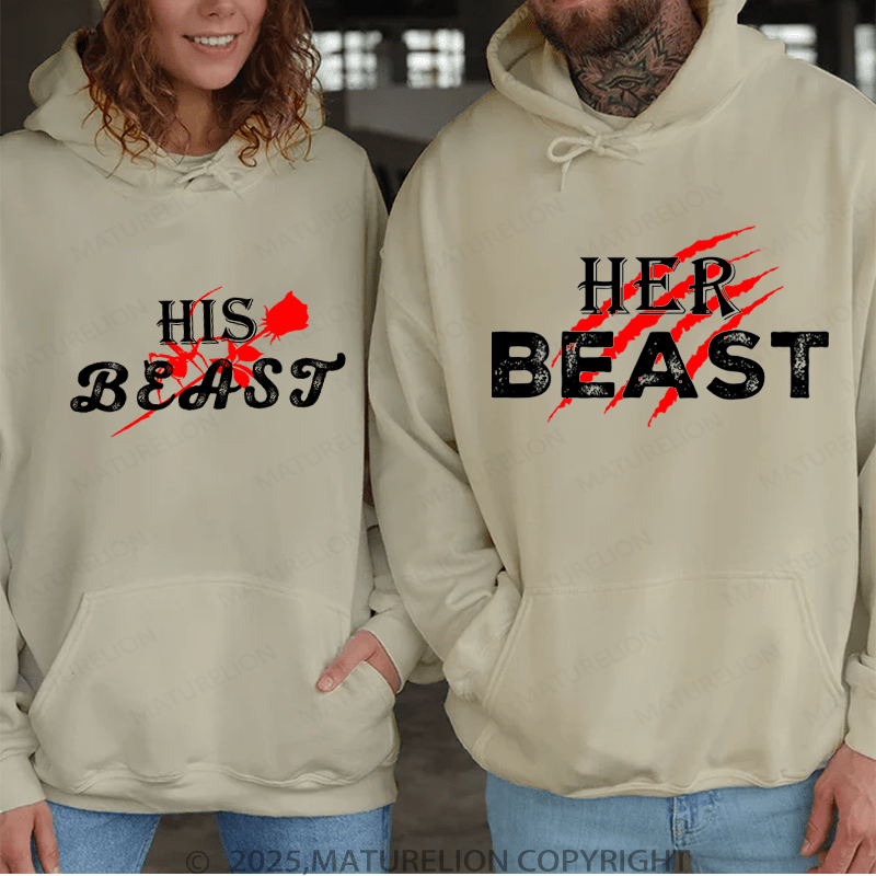 Maturelion He's & She's Beast Couple Hoodie