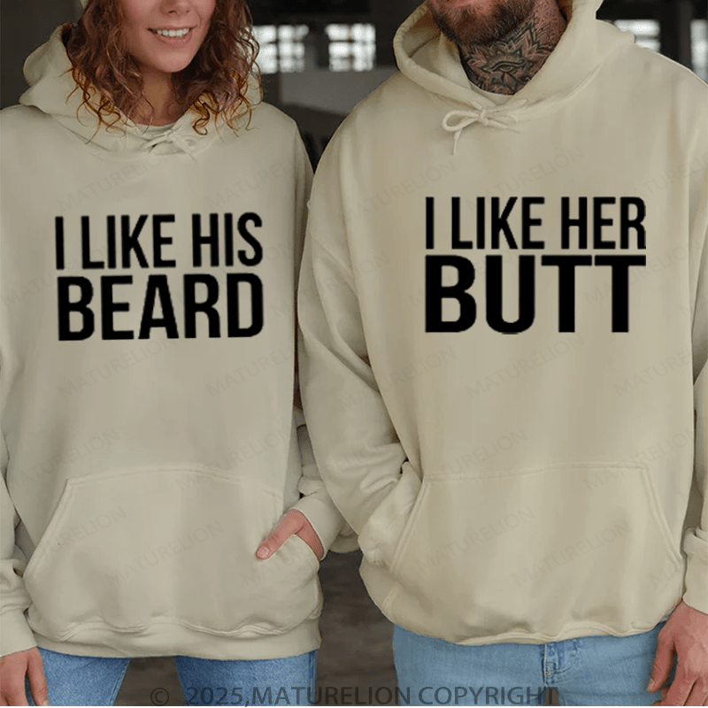 Maturelion I Like Her Butt & I Like His Bread Couple Hoodie