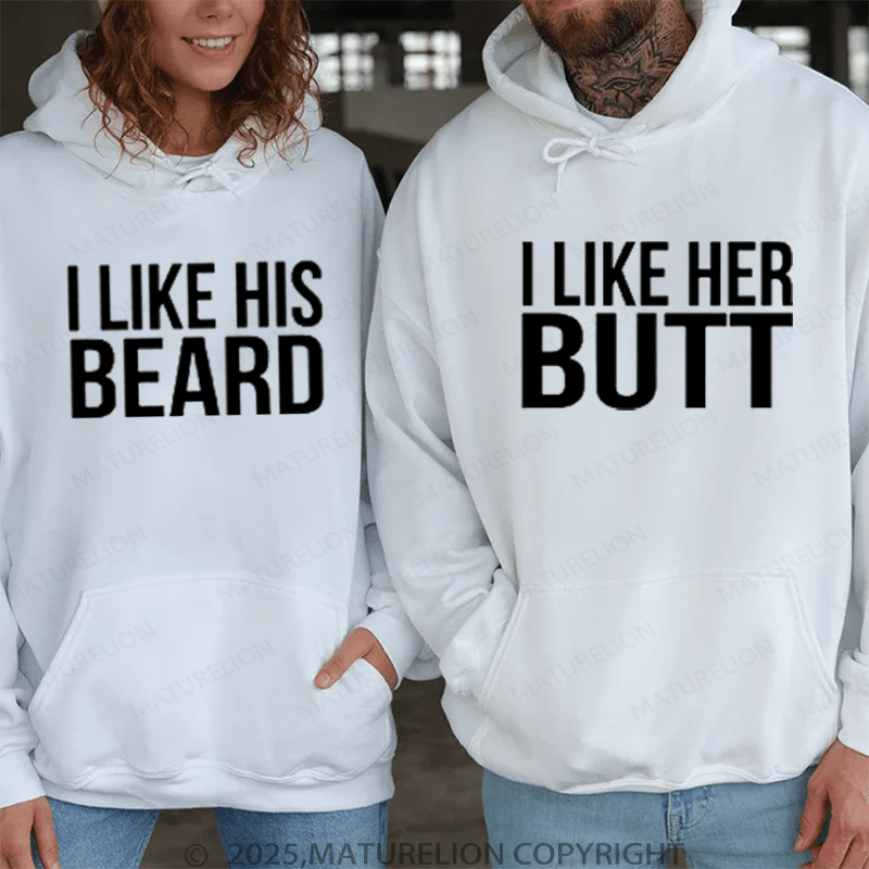 Maturelion I Like Her Butt & I Like His Bread Couple Hoodie