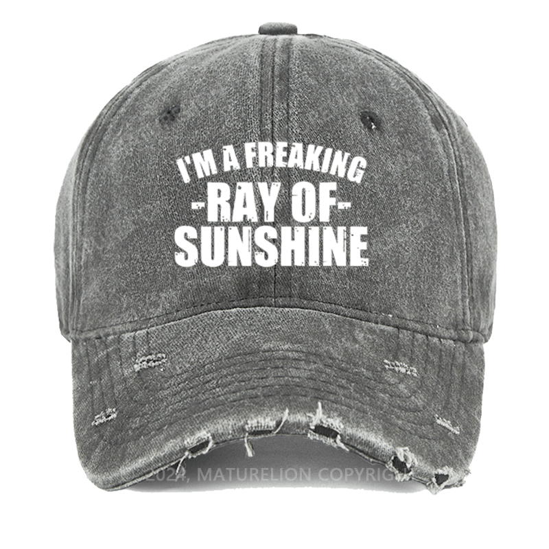 Maturelion I'm A Freaking Ray Of Sunshine Washed Vintage Cap