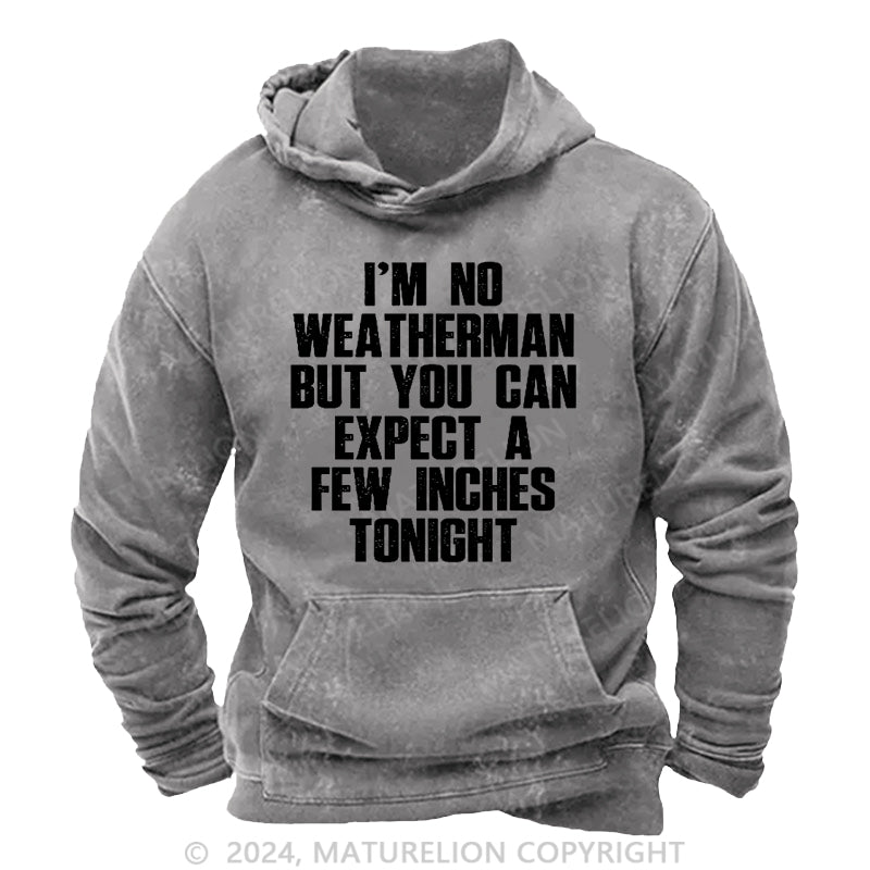 Maturelion I'm No Weatherman But You Can Expect A Few Inches Tonight DTG Printing Washed Hoodie