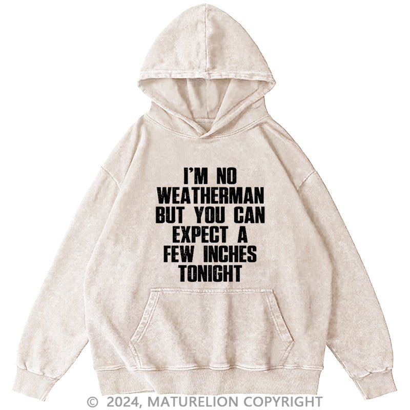 Maturelion I'm No Weatherman But You Can Expect A Few Inches Tonight DTG Printing Washed Hoodie