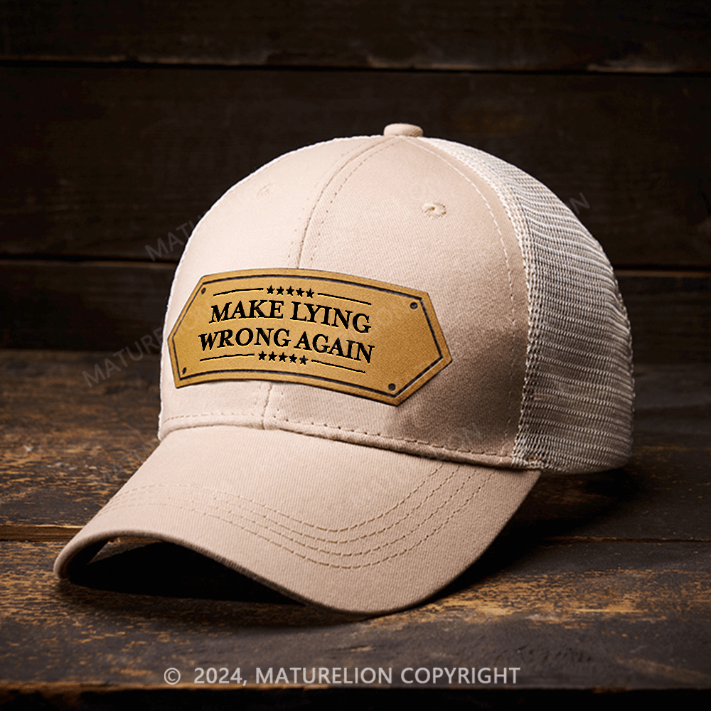 Maturelion Make Lying Wrong Again Leather Patch Cap