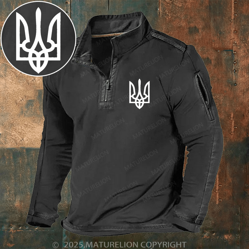 Maturelion Men's Henley Shirt Coat Of Arms Of Ukraine Henley Shirt