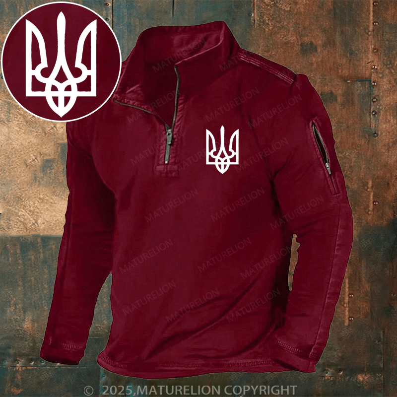 Maturelion Men's Henley Shirt Coat Of Arms Of Ukraine Henley Shirt