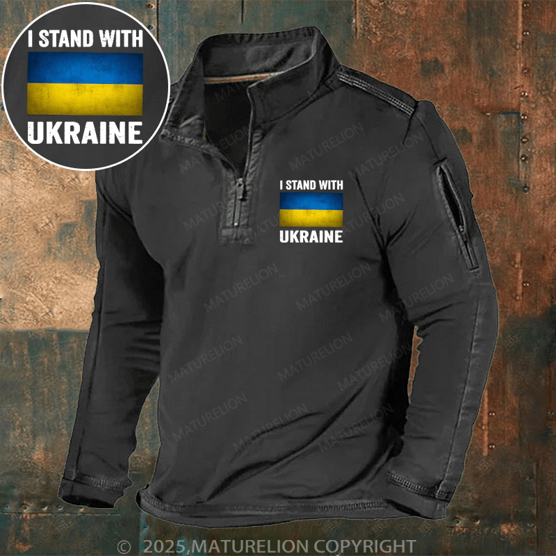 Maturelion Men's Henley Shirt I Stand With Ukraine Henley Shirt