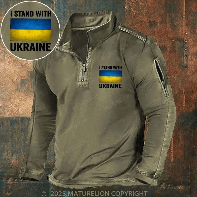 Maturelion Men's Henley Shirt I Stand With Ukraine Henley Shirt