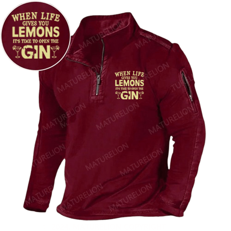 Maturelion Men's Henley Shirt When Life Gives You Lemons Henley Shirt