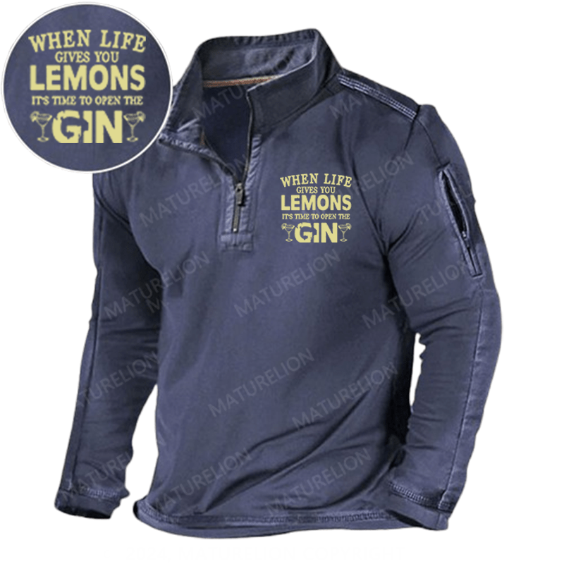 Maturelion Men's Henley Shirt When Life Gives You Lemons Henley Shirt