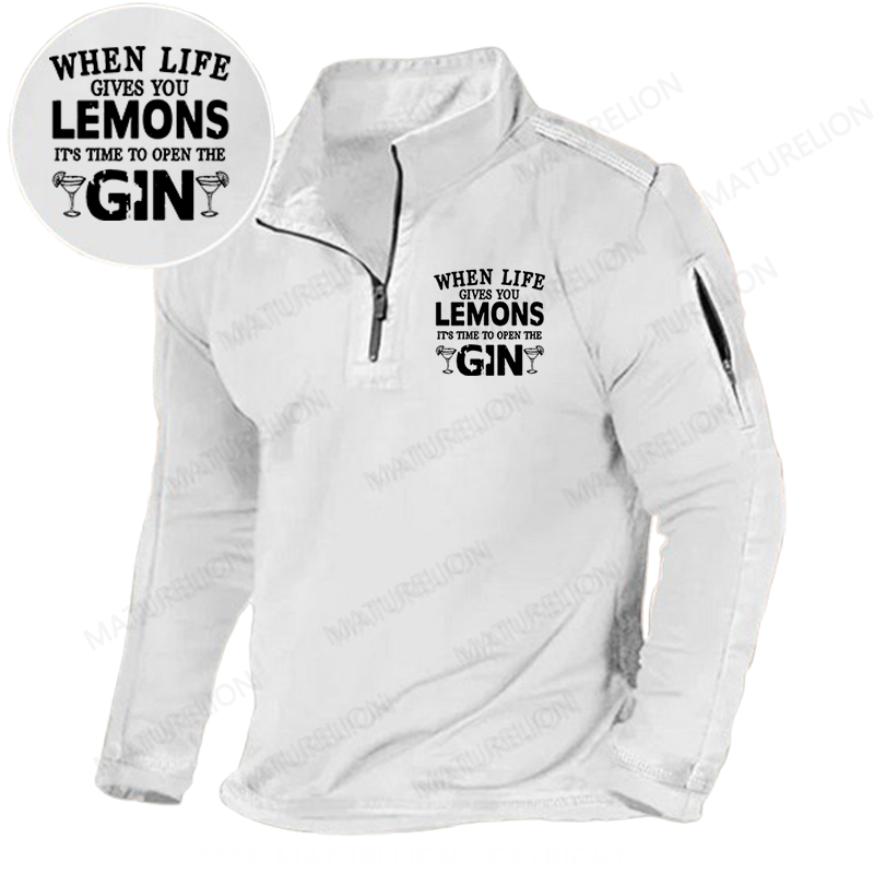 Maturelion Men's Henley Shirt When Life Gives You Lemons Henley Shirt