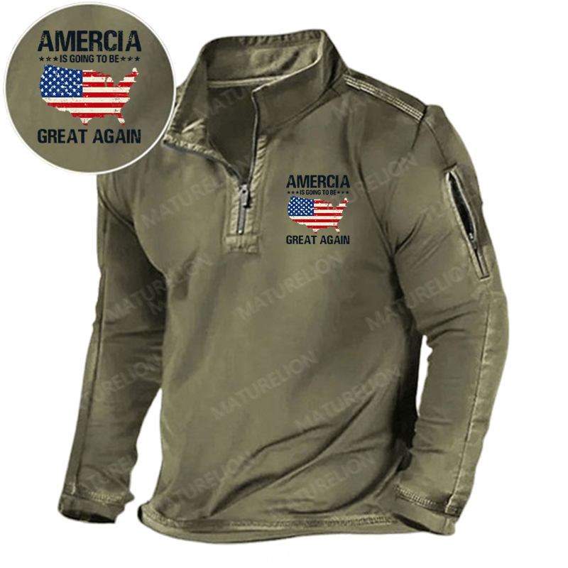 Maturelion Men's Henley Shirt america is going to be great again Henley Shirt