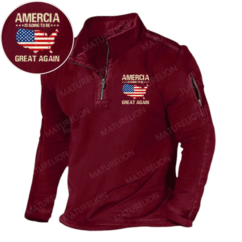 Maturelion Men's Henley Shirt america is going to be great again Henley Shirt
