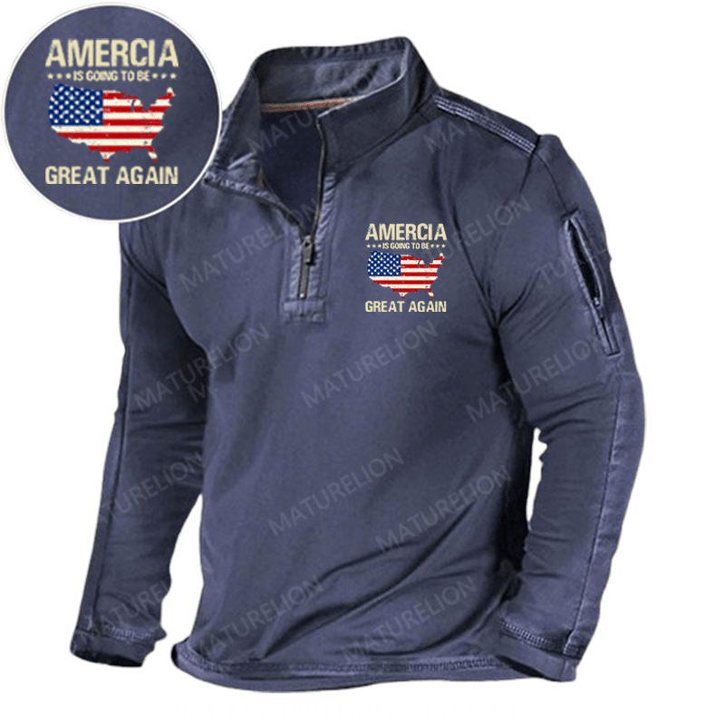Maturelion Men's Henley Shirt america is going to be great again Henley Shirt