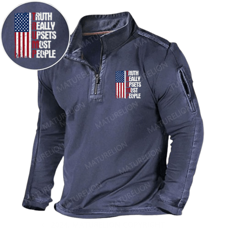 Maturelion Men's Henley Shirt Truth Really Upset Most People Henley Shirt