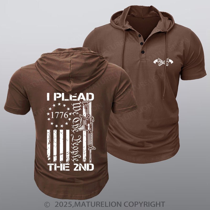 Maturelion Men's Hooded Henley Shirt I Plead The 2nd Amendment We The People AR15 Pro Gun Hooded Henley Shirt