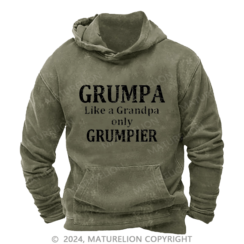 Maturelion Men's Hoodie Grumpa Like A Grandpa Only Grumpier Custom Hoodie