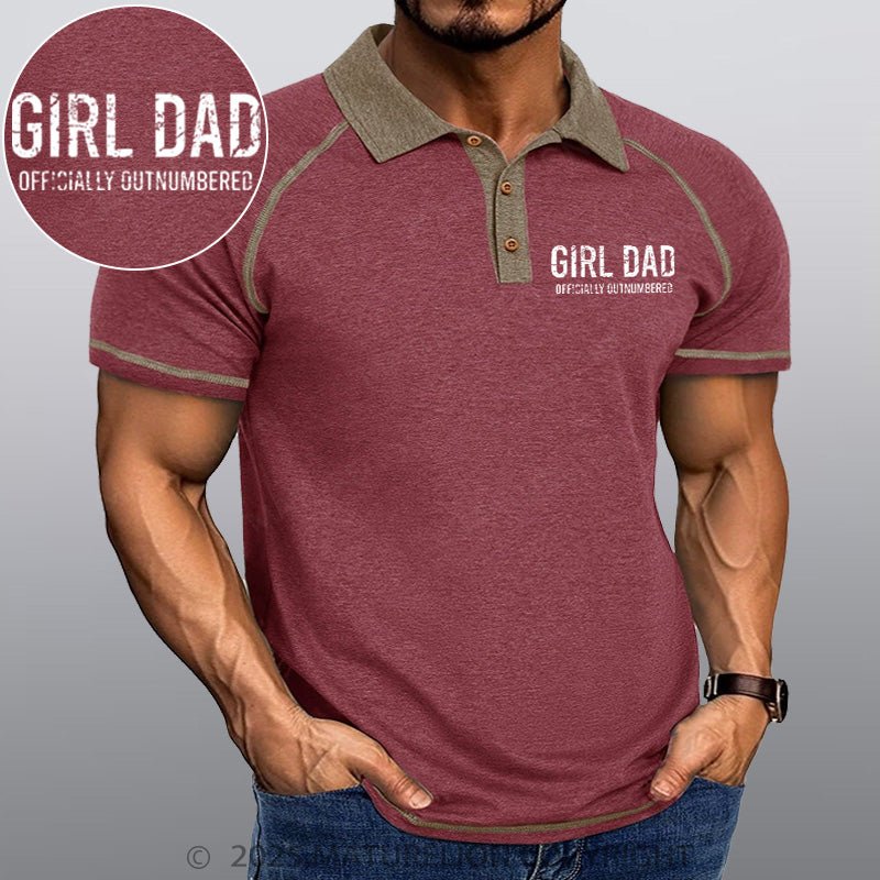 Maturelion Men's Polo Shirt Girl Dad All Day Every Day Polo Shirt