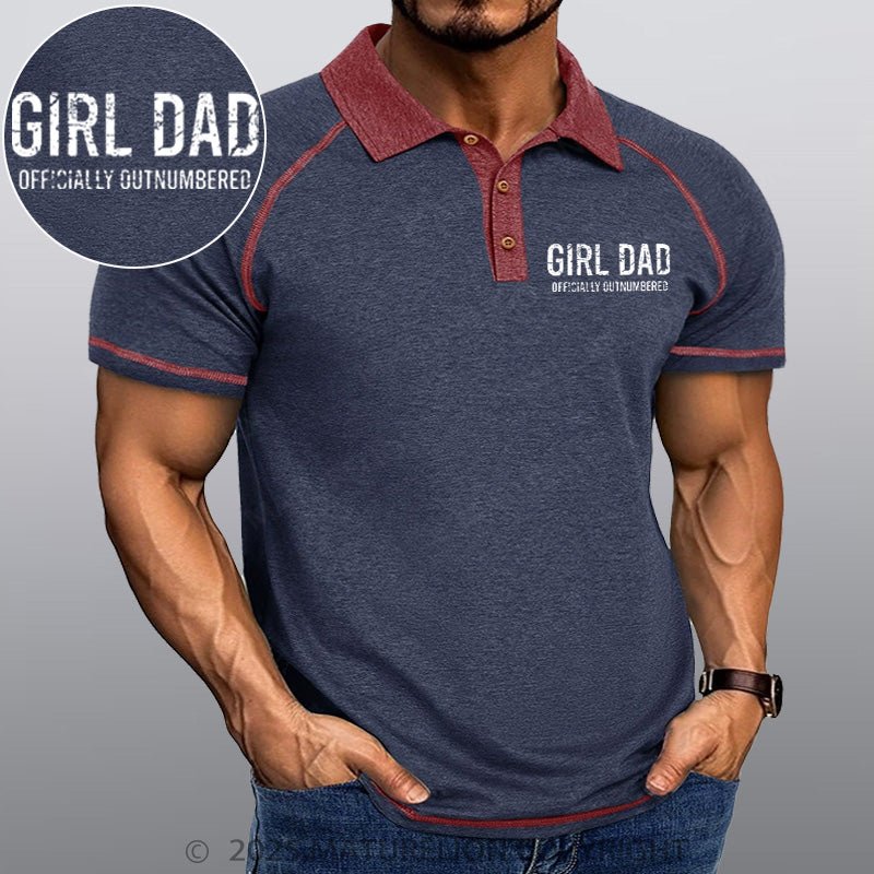 Maturelion Men's Polo Shirt Girl Dad All Day Every Day Polo Shirt