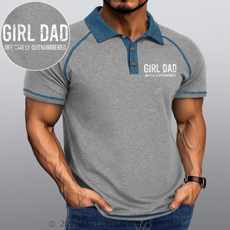 Maturelion Men's Polo Shirt Girl Dad All Day Every Day Polo Shirt