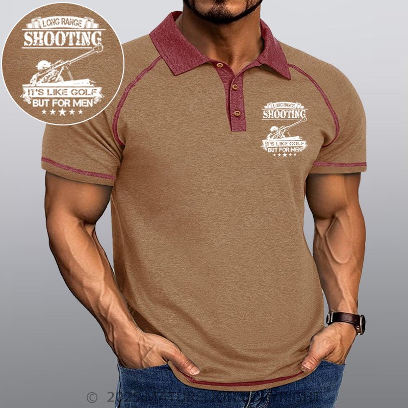 Maturelion Men's Polo Shirt Long Range Shooting It's Like Golf But For Men Polo Shirt