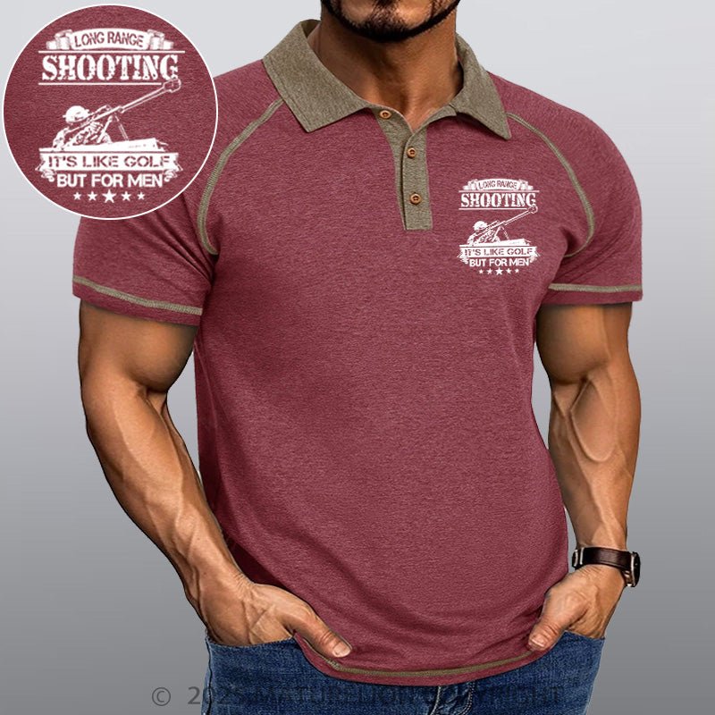 Maturelion Men's Polo Shirt Long Range Shooting It's Like Golf But For Men Polo Shirt