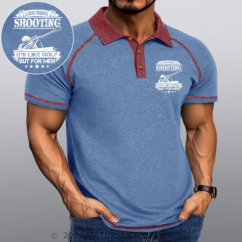 Maturelion Men's Polo Shirt Long Range Shooting It's Like Golf But For Men Polo Shirt