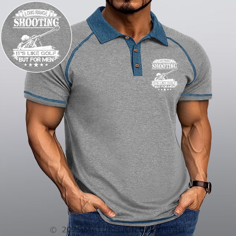 Maturelion Men's Polo Shirt Long Range Shooting It's Like Golf But For Men Polo Shirt