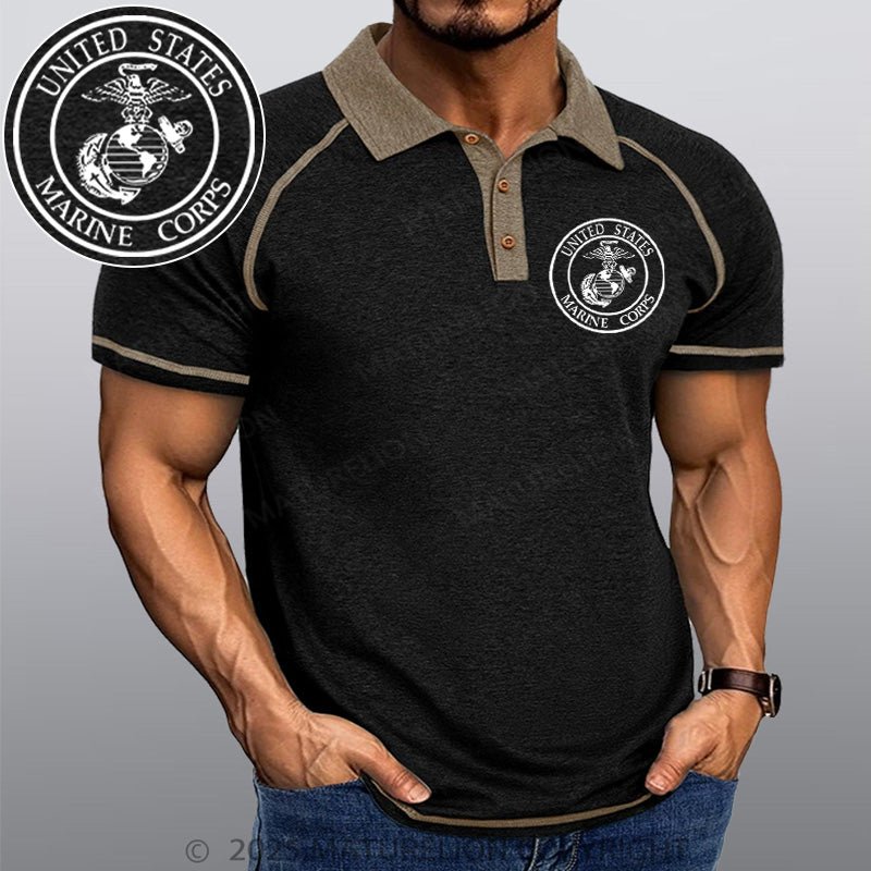 Maturelion Men's Polo Shirt United States Marine Crops Polo Shirt