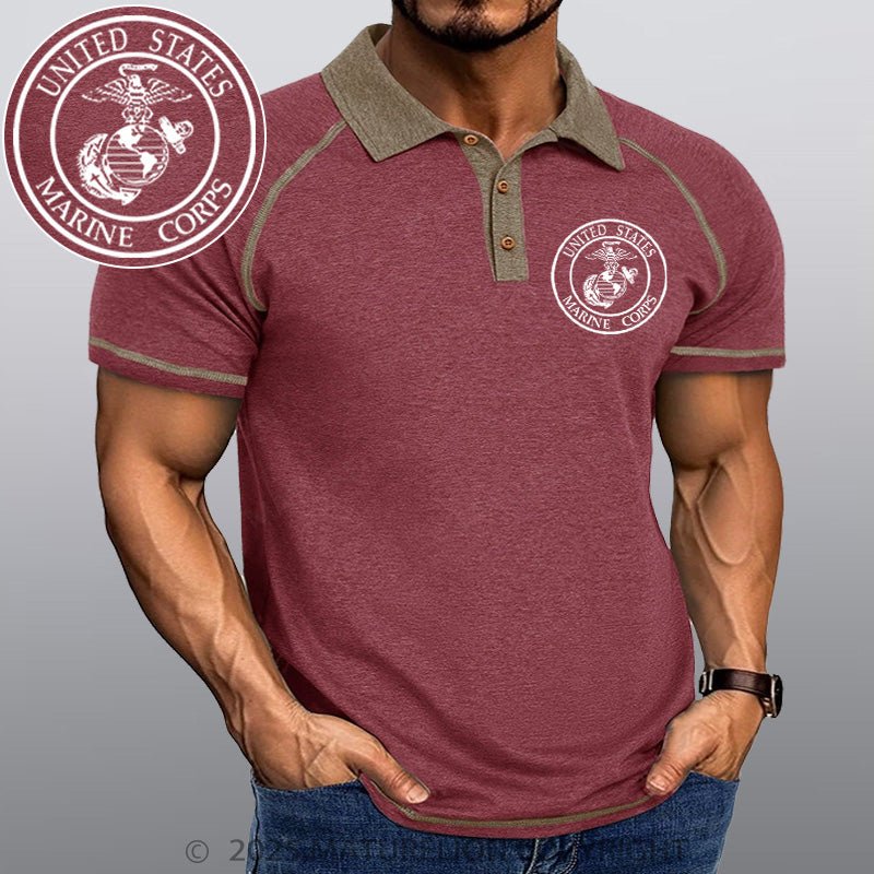 Maturelion Men's Polo Shirt United States Marine Crops Polo Shirt